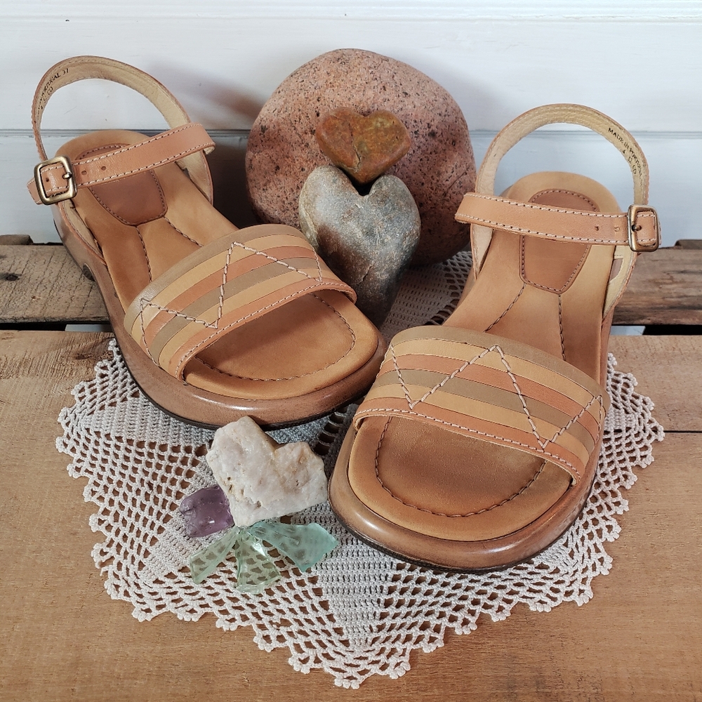 Aztec Dansko Clog Sandal Strappy Platform Slingback Buckle Lolita Boho Cottage ♡